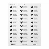 Étiquette Fou de poulets mignons Hen Graphisme (Feuille entière)