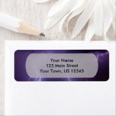 Étiquette Foudre violette dans un désert nocturne Tempête to (En situation)