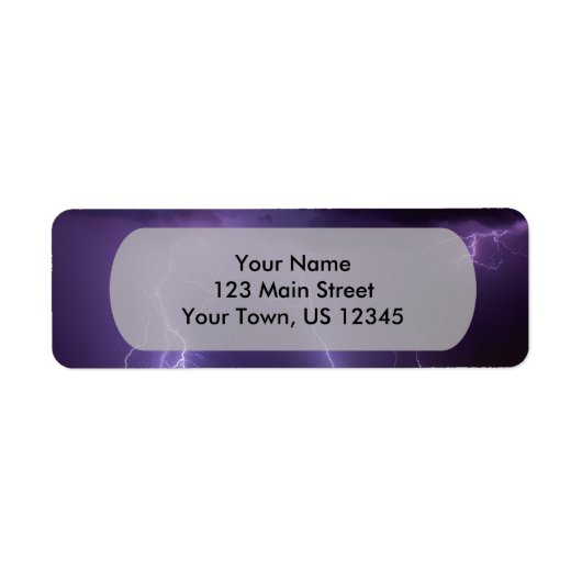Étiquette Foudre violette dans un désert nocturne Tempête to (Devant)