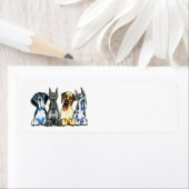 Étiquette Four Great Danes (En situation)