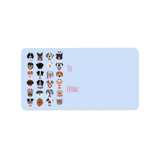 Étiquette Fourth Of July Dog Faces (Devant)