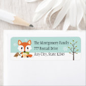 ÉTIQUETTE FOX DE BÉBÉ D'HIVER EN DIAPRES (En situation)