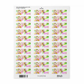 Étiquette fractal floral (Feuille entière)