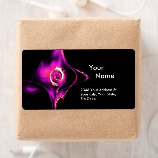 Étiquette FRACTAL ROSE 1 rose Fuchsia violet noir (En situation)