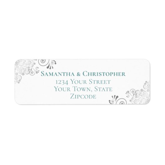 Étiquette Fractions en argent Turquoise sur Mariage blanc Ad (Devant)
