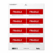Étiquette Fragile (Feuille entière)