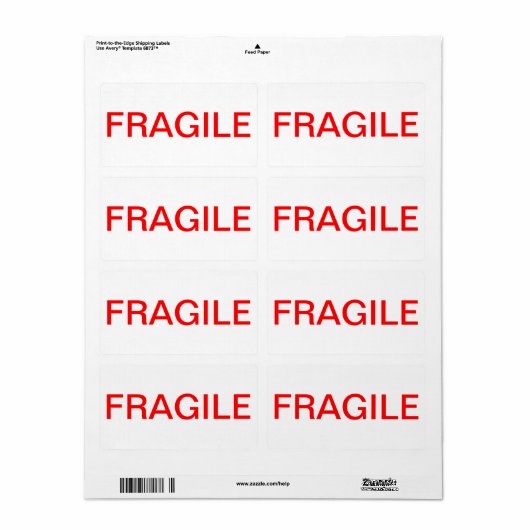 ÉTIQUETTE FRAGILE (Feuille entière)