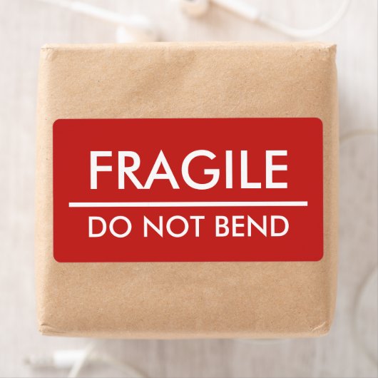 Étiquette Fragile / Ne pas plier Red Bold Mailing (En situation)