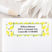 Étiquette Fraîchement Motif citron clair d'été + vert (En situation)