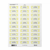 Étiquette Fraîchement Motif citron clair d'été + vert (Feuille entière)