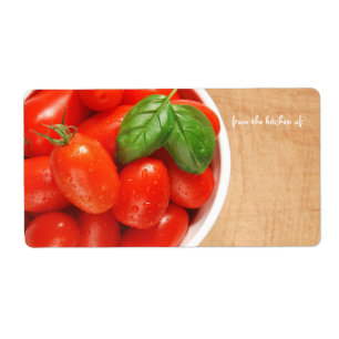 Étiquette frais de cuisine de tomates