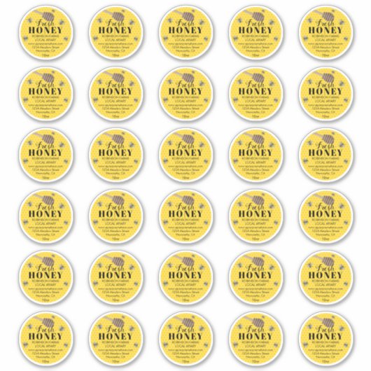 Étiquette frais Jar de miel 2" | abeille (Devant)