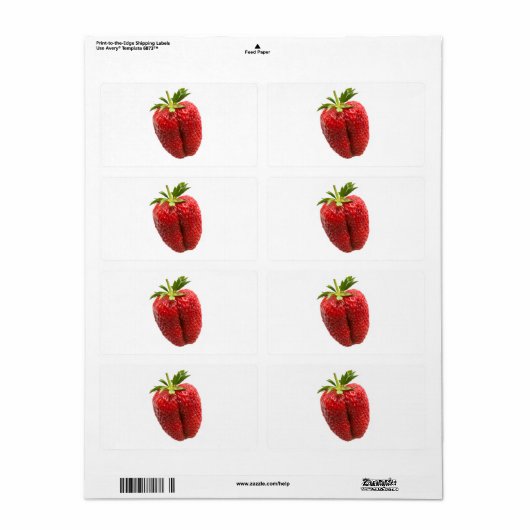 Étiquette Fraise (Feuille entière)