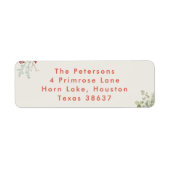 Étiquette fraise crème rouge botanique fêtes noël (Devant)