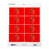Étiquette Fraise d'été (Feuille entière)