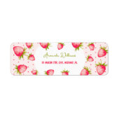 Étiquette Fraise mignonne Été Rose vert (Devant)