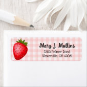 Étiquette Fraise Rose | Gingham Rose (En situation)