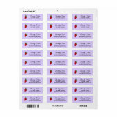 Étiquette Fraise sur violet (Feuille entière)