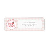 Étiquette Fraises Deux Douces 2e Adresse d'anniversaire (Devant)