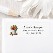 Étiquette Fraises fraîches cuites dans une adresse de seau (En situation)