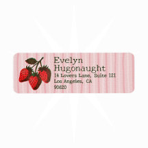 Fraises roses rouges et rayures Nom long tendance