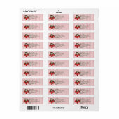 Étiquette Fraises roses rouges et rayures Nom long tendance (Feuille entière)