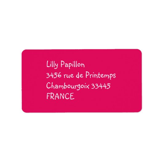 Étiquette framboise de couleur solide (Devant)