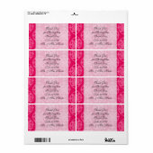Étiquette Framboise et damas rose (Feuille entière)