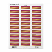 Étiquette Framboise Moderne Faux Gold Foil Stripes (Feuille entière)