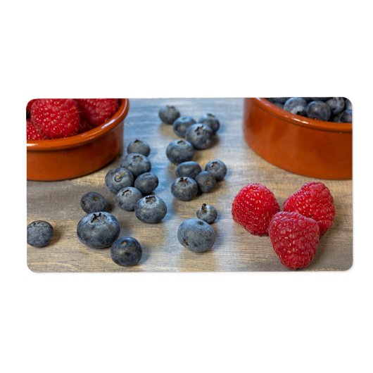 Étiquette Framboises et bleuets (Devant)