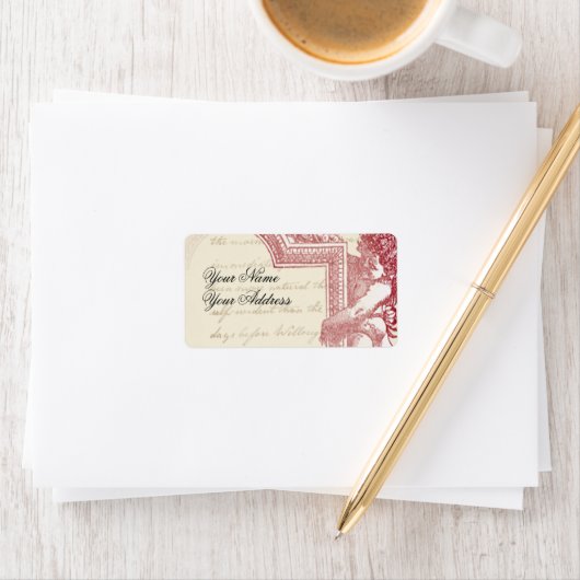 Étiquette Frame de Cherub, en framboise, (En situation)