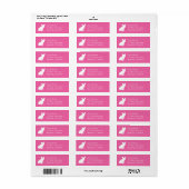 Étiquette Français Baby shower Buldog Français Rose (Feuille entière)