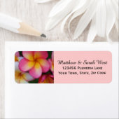 Étiquette Frangipani rose Plumeria Fleurs tropicales (En situation)