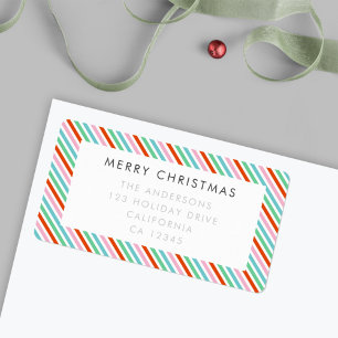Étiquette Frappes de Noël Moderne Coloré Adresse mignonne