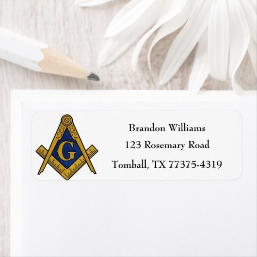 Étiquette Freemason Masonic Carré et Compass (En situation)