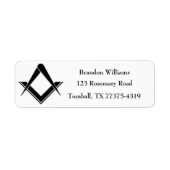 Étiquette Freemason Masonic Carré et Compass (Devant)