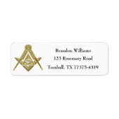 Étiquette Freemason Masonic Carré et Compass (Devant)