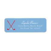 Étiquette French Blue and Red Golf Lover Adresse de retour (Devant)