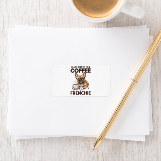 Étiquette French Bulldog Coffee Frenchie Dog (En situation)