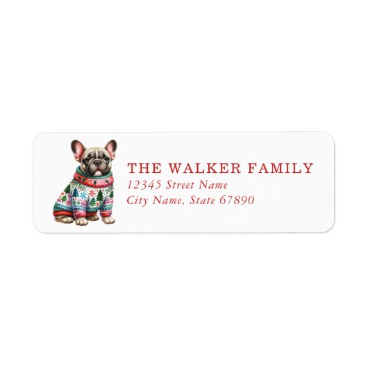Étiquette French Bulldog Return Address Labels (Devant)