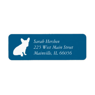 Étiquette French Bulldog Theme Party - Baby shower Blue