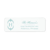 Étiquette French Flourish Frame Monogram - Teal (Devant)