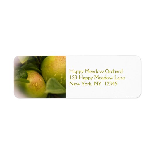 Étiquette Fresh Green Apples with Misty Border (Devant)
