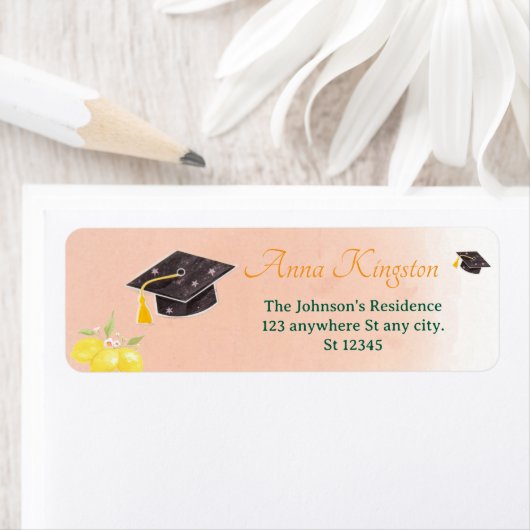 Étiquette Freshly Graduated lemon Return Address Labels (En situation)