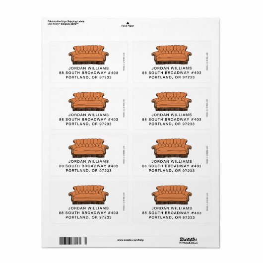 Étiquette FRIENDS™ Couch (Feuille entière)