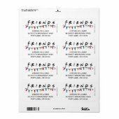 Étiquette FRIENDS™| Logo des lumières de Noël (Feuille entière)