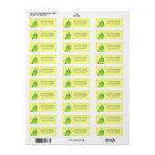Étiquette Frog Clover Adresse de retour Jaune (Feuille entière)