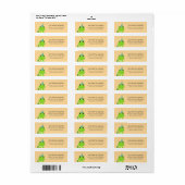 Étiquette Frog Clover Adresse de retour Orange (Feuille entière)