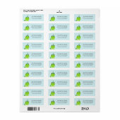 Étiquette Frog Clover Adresse de retour Sky Blue (Feuille entière)