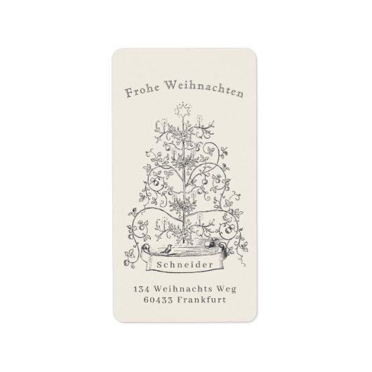Étiquette Frohe Weihnacten Noël allemand (Devant)